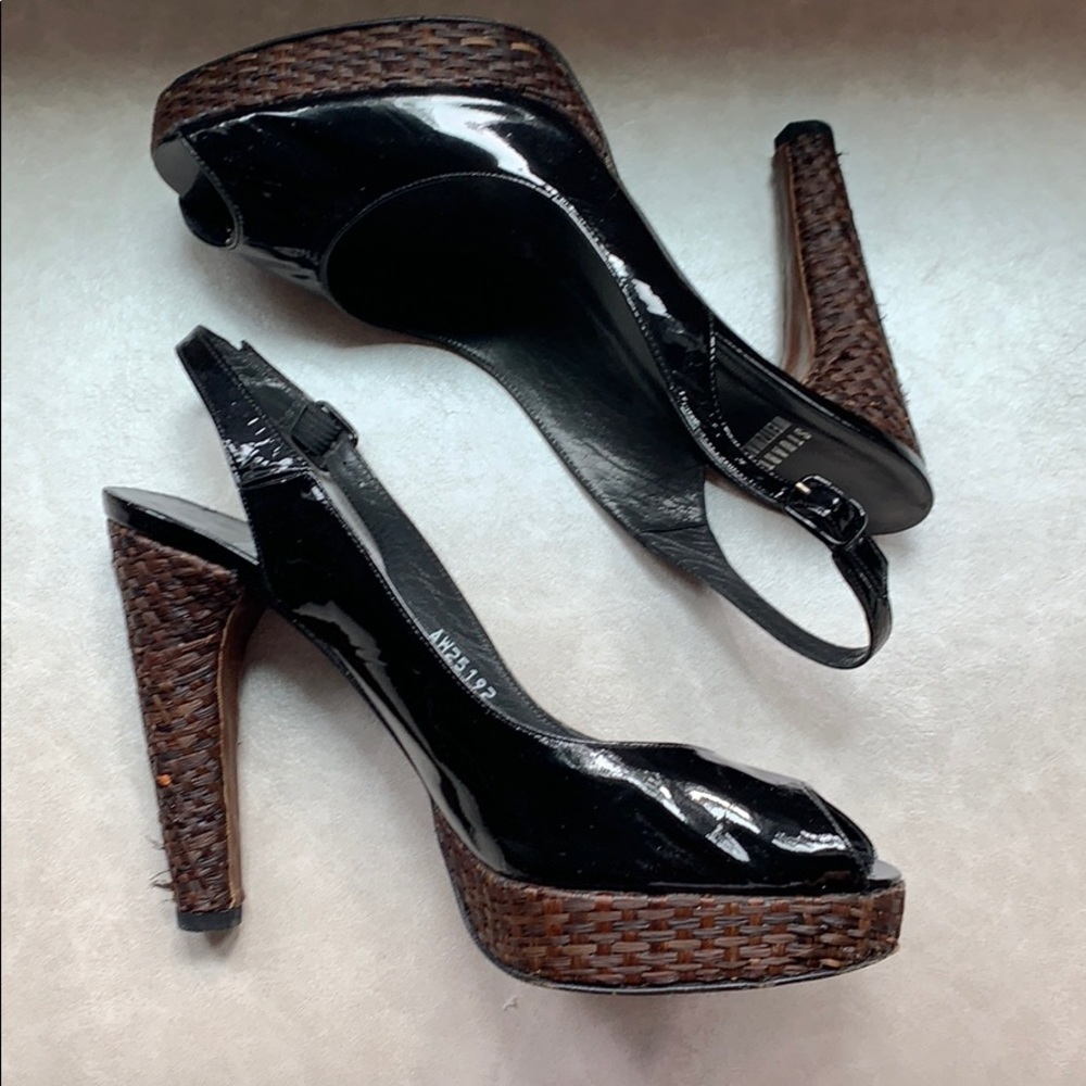 Stuart Weizmann Black Sling Back Sandals - image 2